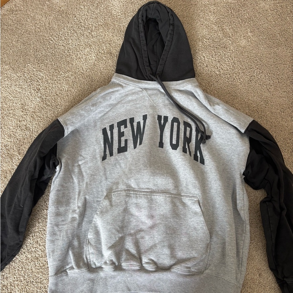 Brandy Melville Gray and Black New York Hoodie
